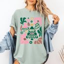 XXXL Bay Light Sage Merry And Bright Ornament Tree Christmas Flowers Festive Floral Holiday Design Comfort Colors Tee