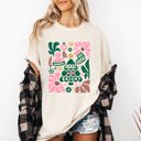 XXL Ivory Cream Merry And Bright Ornament Tree Christmas Flowers Festive Floral Holiday Design Comfort Colors Tee