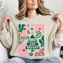  Pink Merry and Bright Ornament Tree Christmas Flowers Floral Holiday Edition Sweatshirt