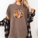 XXL Espresso Brown Pumpkin Heart Love Floral Thanksgiving Fall Autumn Halloween Flower Comfort Colors Tee