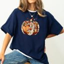 XXXL Navy Pumpkin Heart Love Floral Thanksgiving Fall Autumn Halloween Flower Comfort Colors Tee