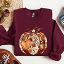 XXL Maroon Pumpkin Heart Love Thanksgiving Fall Autumn Halloween Floral Flower Seasonal Sweatshirt