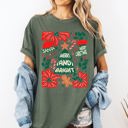  Merry And Bright Candy Cane Tree Floral Christmas Theme Featuring Vintage Floral Accents Comfort Colors Tee