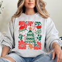 Merry And Bright Christmas Candy Cane Tree Floral Holiday Cheer Design Sweatshirt