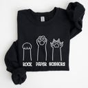 Medium Black Rock Paper Scissors Cat Mom Feline Lover Pet Parent Cozy Feline Fan For Cat Lovers Sweatshirt