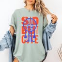 XXL Bay Light Sage Sad But Cute Mental Health Smiley Positivity Funny Sarcastic Witty Comfort Colors Tee