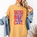 XXL Mustard Sad But Cute Mental Health Smiley Positivity Funny Sarcastic Witty Comfort Colors Tee