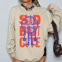  Sad But Cute, Mental Health Smiley Positivity Funny Sarcastic Graphic Sweatshirt
