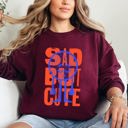  Sad But Cute, Mental Health Smiley Positivity Funny Sarcastic Graphic Sweatshirt