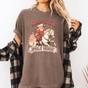 XXL Espresso Brown Saddle Up Your Jingle Horse Cowboy Cowgirl Christmas Carol Western Comfort Colors Tee