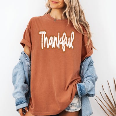 Thankful Thanksgiving Positivity Mental Health Vintage Edition Comfort Colors Tee