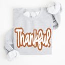 Medium Ash Light Gray Thankful Thanksgiving Positivity Mental Health Vintage Wellness Message Sweatshirt