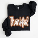 XXL Black Thankful Thanksgiving Positivity Mental Health Vintage Wellness Message Sweatshirt