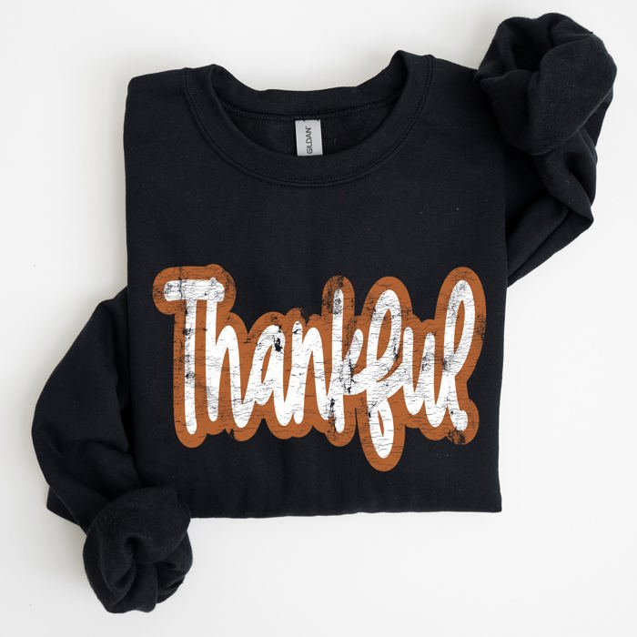 Thankful Thanksgiving Positivity Mental Health Vintage Wellness Message Sweatshirt