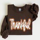 XXXL Dark Chocolate Thankful Thanksgiving Positivity Mental Health Vintage Wellness Message Sweatshirt