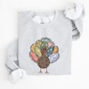 Medium Ash Light Gray Thanksgiving Turkey Autumn Words Saying And Festive Phrases Collection Sweatshirt