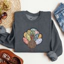 Small Dark Gray Heather Thanksgiving Turkey Autumn Words Saying And Festive Phrases Collection Sweatshirt