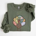 Medium Military Green Thanksgiving Turkey Autumn Words Saying And Festive Phrases Collection Sweatshirt
