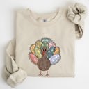 Large Sand Thanksgiving Turkey Autumn Words Saying And Festive Phrases Collection Sweatshirt