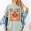 XXXL Bay Light Sage Thanksgiving Turkey With Floral Bouquet Boho Botanical Autumn Harvest Design Comfort Colors Tee