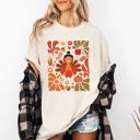 XL Ivory Cream Thanksgiving Turkey With Floral Bouquet Boho Botanical Autumn Harvest Design Comfort Colors Tee