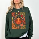  Thanksgiving Turkey Floral Boho Botanical Autumn Harvest Leaves Graphic Sweatshirt