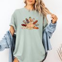 XXXL Bay Light Sage Thanksgiving Turkey Plaid Print Cute Autumn Patterns Vintage Cozy Rustic Graphic Comfort Colors Tee