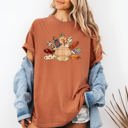Small Yam Thanksgiving Turkey Plaid Print Cute Autumn Patterns Vintage Cozy Rustic Graphic Comfort Colors Tee