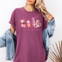 XXL Berry Red Tis The Season Coffee Drinks Pastel Snow Christmas Pink Cozy Vintage Winter Glow Comfort Colors Tee
