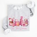 XXXL Ash Light Gray Tis The Season Coffee Drinks Pastel Christmas Pink Snow Cozy Festive Holiday Sweatshirt