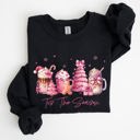 Small Black Tis The Season Coffee Drinks Pastel Christmas Pink Snow Cozy Festive Holiday Sweatshirt