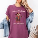 Large Berry Red You've Just Buttered Your Last Biscuit Cat Cowboy Western Graphic Comfort Colors Tee
