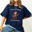 Large Navy You've Just Buttered Your Last Biscuit Cat Cowboy Western Graphic Comfort Colors Tee