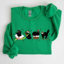  Funny Christmas Cats Santa Xmas Cozy Whimsical Cat Scene For Holiday Cheer Sweatshirt
