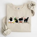 Small Sand Funny Christmas Cats Santa Xmas Cozy Whimsical Cat Scene For Holiday Cheer Sweatshirt
