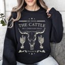 Small Black He Owns The Cattle On A Thousand Hills Christ Religious Christian Cowboy Worship Gospel Psalm Sweatshirt