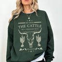XXXL Forest Green He Owns The Cattle On A Thousand Hills Christ Religious Christian Cowboy Worship Gospel Psalm Sweatshirt