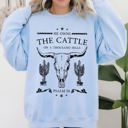XL Light Blue He Owns The Cattle On A Thousand Hills Christ Religious Christian Cowboy Worship Gospel Psalm Sweatshirt
