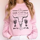 XXXL Light Pink He Owns The Cattle On A Thousand Hills Christ Religious Christian Cowboy Worship Gospel Psalm Sweatshirt