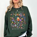 Medium Forest Green It Is Well With My Soul Christian Hymn Flowers Inspirational Gospel Prayer Scripture Sweatshirt
