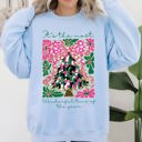 Medium Light Blue It's The Most Wonderful Time Of The Year Floral Faux Gold Christmas Botanical Sweatshirt