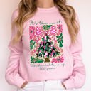 XXL Light Pink It's The Most Wonderful Time Of The Year Floral Faux Gold Christmas Botanical Sweatshirt