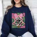 XXXL Navy It's The Most Wonderful Time Of The Year Floral Faux Gold Christmas Botanical Sweatshirt