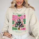 Large Sand It's The Most Wonderful Time Of The Year Floral Faux Gold Christmas Botanical Sweatshirt