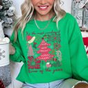 XXXL Irish Bright Green It's The Most Wonderful Time Of The Year Floral Christmas Botanical Holiday Sweatshirt