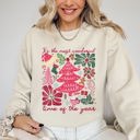 Small Sand It's The Most Wonderful Time Of The Year Floral Christmas Botanical Holiday Sweatshirt