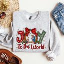 Large Ash Light Gray Joy To The World True Story Christian Nativity Christmas Religious Inspirational Holiday Sweatshirt