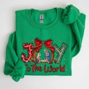 XXXL Irish Bright Green Joy To The World True Story Christian Nativity Christmas Religious Inspirational Holiday Sweatshirt