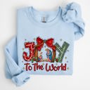 XXXL Light Blue Joy To The World True Story Christian Nativity Christmas Religious Inspirational Holiday Sweatshirt