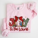 XL Light Pink Joy To The World True Story Christian Nativity Christmas Religious Inspirational Holiday Sweatshirt